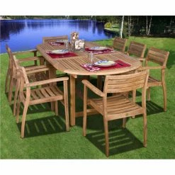 Best Pirce ⭐ Patio Dining Sets Amazonia Coventry Teak Dining Set - Seats 8 🥰