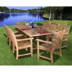 Best deal ❤️ Patio Dining Sets Amazonia Newcastle Teak Dining Set - Seats 8 👏