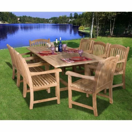 Best deal ❤️ Patio Dining Sets Amazonia Newcastle Teak Dining Set - Seats 8 👏 4 Best deal ❤️ Patio Dining Sets Amazonia Newcastle Teak Dining Set - Seats 8 👏 -Teak Outdoor Furniture Elegant shop masterIHM053