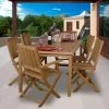 Promo 👍 Patio Dining Sets Amazonia Rotterdam Teak Dining Set - Seats 6 🛒 -Teak Outdoor Furniture Elegant shop masterIHM070