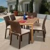 Best Sale ✨ Patio Dining Sets Amazonia Luxemburg Teak And All Weather Wicker Dining Set - Seats 6 🧨 -Teak Outdoor Furniture Elegant shop masterIHM072