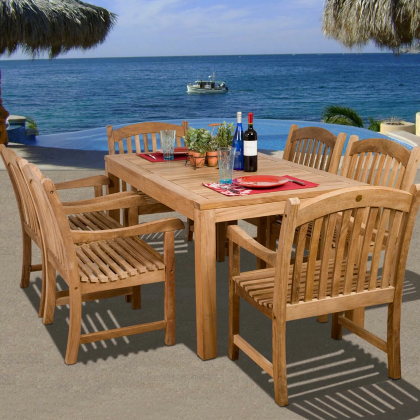 Outlet ๐ Patio Dining Sets Amazonia Oslo Teak Dining Set - Seats 6 ๐ 3 Outlet ๐ Patio Dining Sets Amazonia Oslo Teak Dining Set - Seats 6 ๐
