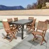 Best reviews of ⭐ Patio Dining Sets Amazonia George Teak/Wicker 7 Piece Rectangular Glass-Top Patio Dining Set 🛒 -Teak Outdoor Furniture Elegant shop masterIHM269