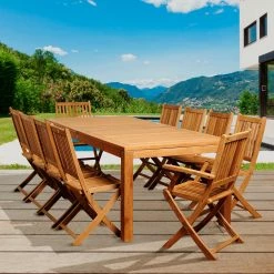 Coupon 🌟 Patio Dining Sets Amazonia New Haven Teak 11 Piece Rectangular Patio Dining Set 💯