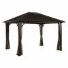 Hot Sale 👏 Hardtop SOJAG INC Genova Sunshelter Outdoor Gazebo With Side Netting 😀 1 Hot Sale 👏 Hardtop SOJAG INC Genova Sunshelter Outdoor Gazebo With Side Netting 😀 -Teak Outdoor Furniture Elegant shop masterSOJA001