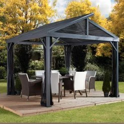 Teak Outdoor Furniture Elegant shop 37 Deals ⭐ Hardtop SOJAG INC Sanibel II 10 X 10 Ft. Steel Gazebo 🎁