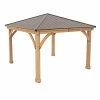 Best Sale 👍 Hardtop Yardistry Meridian Gazebo ✔️ -Teak Outdoor Furniture Elegant shop masterSOW094