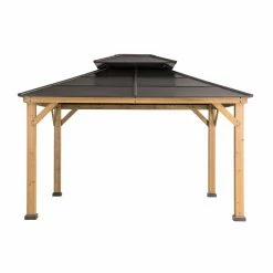 Cheapest ❤️ Sunjoy Hip 2 Tier Hardtop Cedar Framed Gazebo 🤩