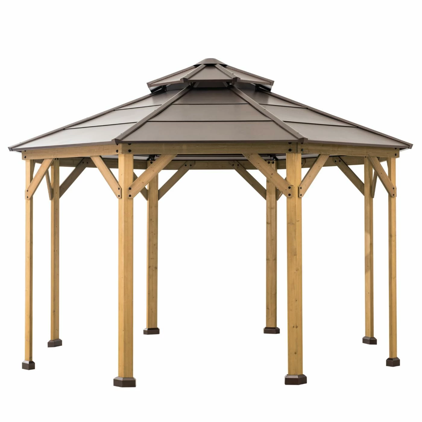 Outlet 😀 Sunjoy Octagon 13 X 13 Ft. Hardtop Cedar Framed Gazebo 🛒 3 Outlet 😀 Sunjoy Octagon 13 X 13 Ft. Hardtop Cedar Framed Gazebo 🛒