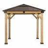 Best deal 🔥 Sunjoy Hip 9 X 9 Ft. Polycarbonate Hardtop Cedar Framed Gazebo 🤩 -Teak Outdoor Furniture Elegant shop masterSUNR1176