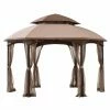 Deals 💯 Soft-top Sunjoy Dome 13.5 X 13.5 Ft. 2 Tier Fabric Topped Steel Gazebo 🔥 -Teak Outdoor Furniture Elegant shop masterSUNR1179