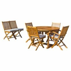 Top 10 ❤️ Patio Dining Sets Chic Teak Santa Barbara Teak 7 Piece Patio Dining Set 😉 -Teak Outdoor Furniture Elegant shop scaleCHIT446