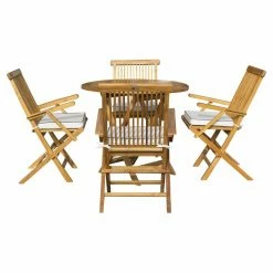 Coupon ✔️ Patio Dining Sets Chic Teak California Teak 5 Piece Patio Dining Set ⭐ -Teak Outdoor Furniture Elegant shop scaleCHIT447