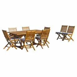 Deals 👏 Patio Dining Sets Seven Seas Teak Santa Monica Teak 9 Piece Rectangle Patio Dining Set 💯 -Teak Outdoor Furniture Elegant shop scaleCHIT470