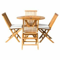 New ⭐ Patio Dining Sets Seven Seas Teak Long Beach Teak 5 Piece Patio Dining Set 😉 -Teak Outdoor Furniture Elegant shop scaleCHIT473