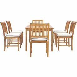 Cheap 🤩 Patio Dining Sets Chic Teak Bermuda 7 Piece Teak Wood Patio Dining Set With 6 Side Chairs ❤️ 12 Cheap 🤩 Patio Dining Sets Chic Teak Bermuda 7 Piece Teak Wood Patio Dining Set With 6 Side Chairs ❤️ -Teak Outdoor Furniture Elegant shop scaleCHIT542