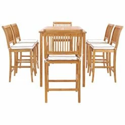 Brand new ✨ Patio Dining Sets Chic Teak Castle 7 Piece Bar Height Patio Dining Set With 2 Arm Chairs And 4 Armless Chairs 🧨 -Teak Outdoor Furniture Elegant shop scaleCHIT545