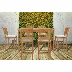 Brand new ❤️ Patio Dining Sets Chic Teak Castle 7 Piece Bar Height Patio Dining Set With Armless Chairs ❤️ -Teak Outdoor Furniture Elegant shop scaleCHIT547