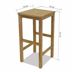 Outlet 💯 Outdoor Bar Stools Amazonia Harrison Teak Patio Bar Stool ✨ -Teak Outdoor Furniture Elegant shop scaleIHM282