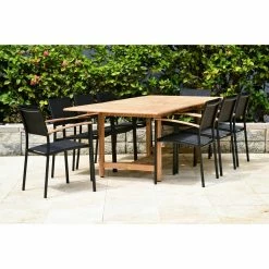 Promo 🌟 Patio Dining Sets Amazonia Capri Teak 9 Piece Extension Patio Dining Set 💯 -Teak Outdoor Furniture Elegant shop scaleIHM501 1
