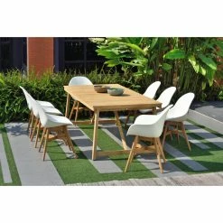 Flash Sale ✔️ Patio Dining Sets Amazonia Valli Reclaimed Teak 9 Piece Patio Dining Set ❤️ -Teak Outdoor Furniture Elegant shop scaleIHM510 1