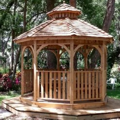 Promo 🧨 Hardtop Outdoor Living Today Bayside 10 Ft. Octagon Gazebo 🧨 -Teak Outdoor Furniture Elegant shop scaleOLT053