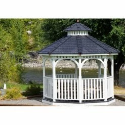 Cheapest 🎁 Hardtop Outdoor Living Today Bayside 12 Ft. Octagon Gazebo ✔️ -Teak Outdoor Furniture Elegant shop scaleOLT054