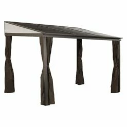 Best Pirce ⌛ Soft-top SOJAG INC Portland Mural Sun Shelter Outdoor Gazebo With Net And Curtains ⌛ -Teak Outdoor Furniture Elegant shop scaleSOJA003