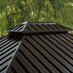 Top 10 🎁 Hardtop SOJAG INC Genova Double Roof Gazebo 🔔 -Teak Outdoor Furniture Elegant shop scaleSOJA058