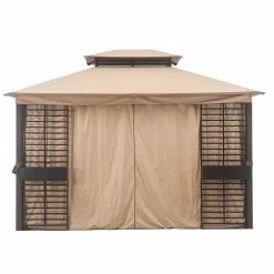 Best Pirce 😀 Soft-top Sunjoy 11 Ft. X 13 Ft. Gazebo With Planters 😉 -Teak Outdoor Furniture Elegant shop scaleSUNR1207